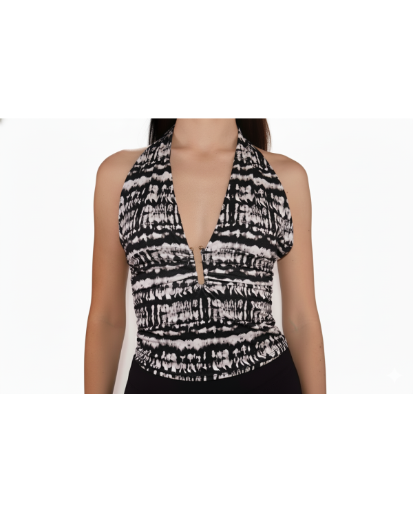 TOP HALTER TIE DYE NEGRO