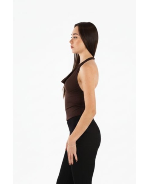 TOP BARCA LICRA MARRON 2