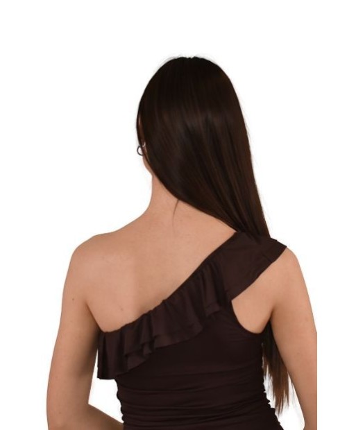 TOP VOLANTES LICRA MARRON 2