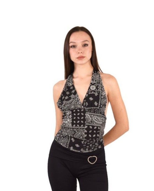 TOP HALTER CACHEMIRAS NEGRO