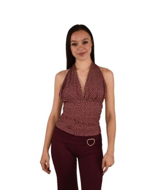 TOP HALTER TOPOS BURDEOS