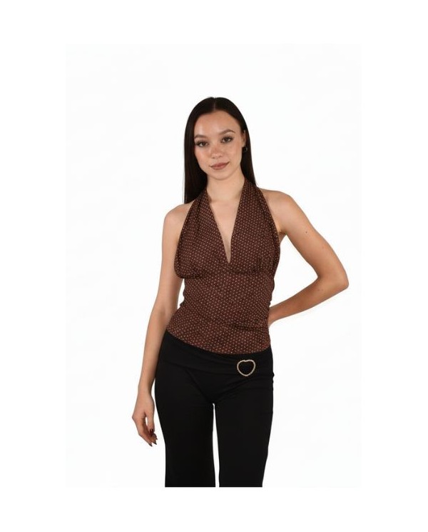 TOP HALTER TOPOS MARRON