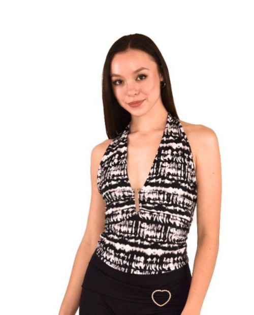 TOP HALTER TIE DYE NEGRO