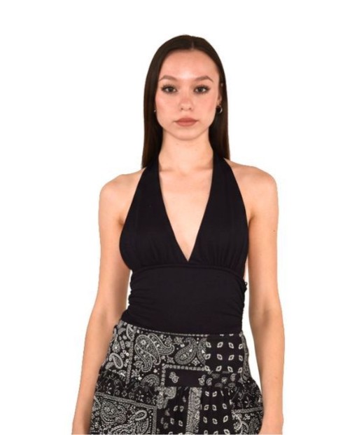 TOP CUELLO LICRA NEGRO