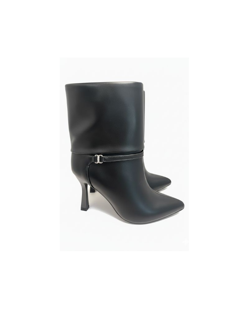 BOTÍN POLAINA TACON TECNOPIEL NEGRO