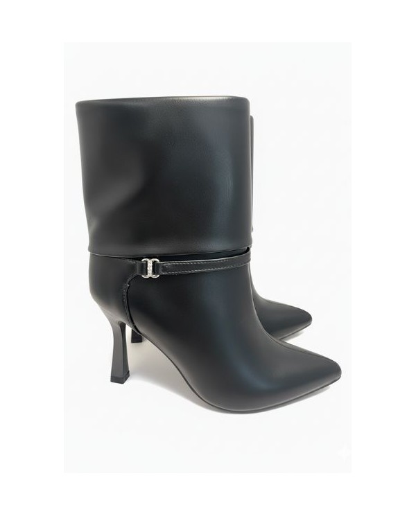 BOTÍN POLAINA TACON TECNOPIEL NEGRO