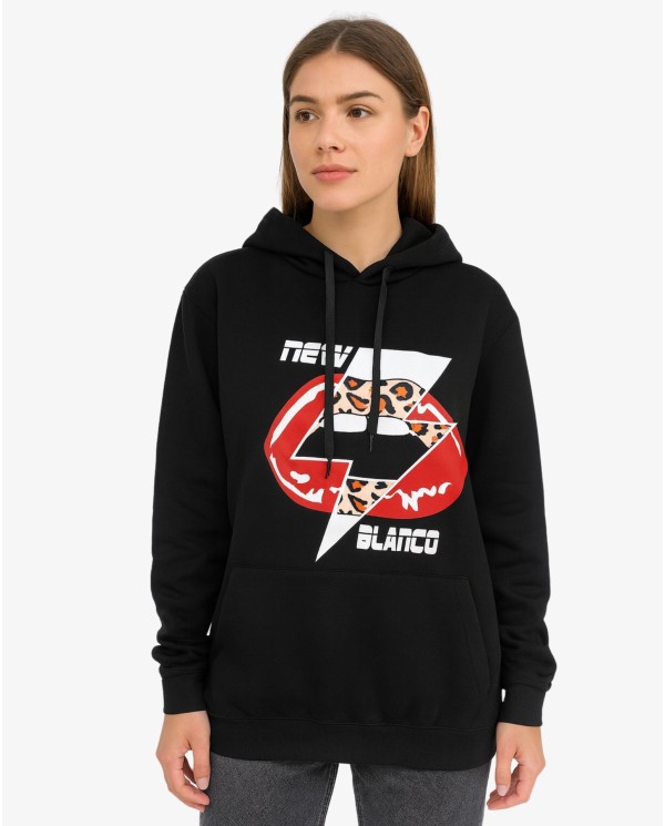SUDADERA NB LABIOS NEGRA