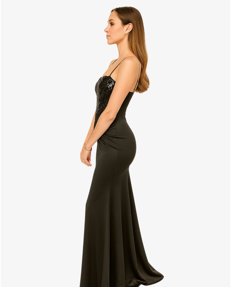 VESTIDO NEGRO CUERPO  LENTEJUELAS...