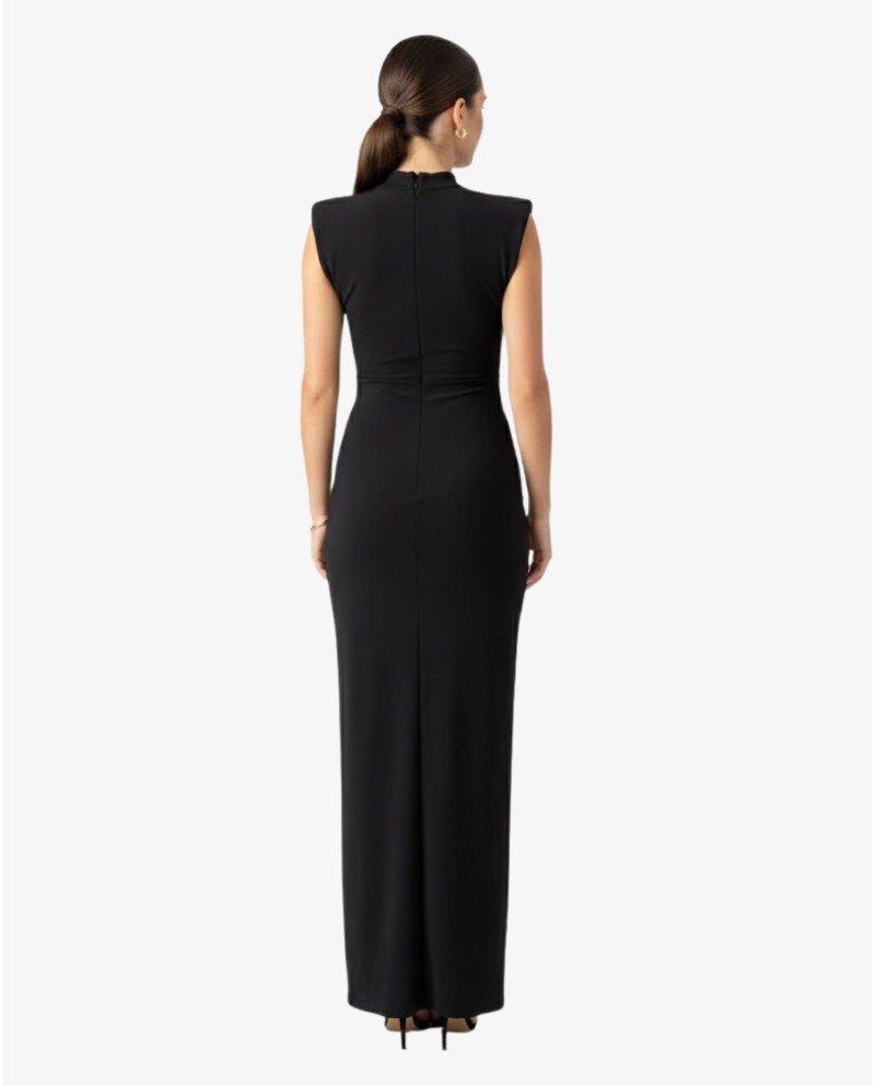 VESTIDO NEGRO HOMBRERAS Y CREMALLERA