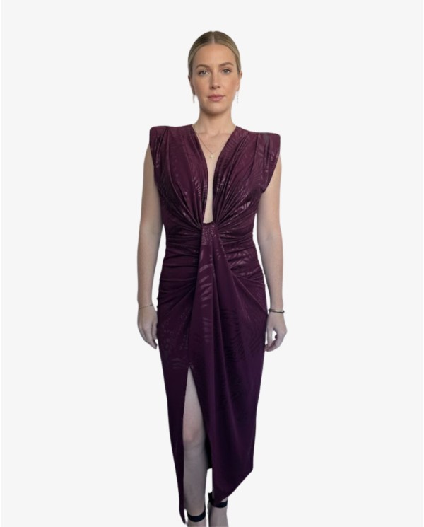 VESTIDO BURDEOS NUDO