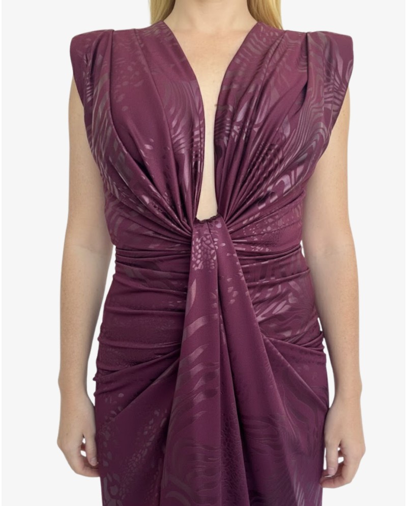 VESTIDO BURDEOS NUDO