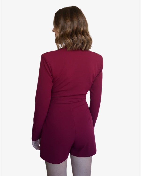 MONO SMOKING LENTEJUELAS BURDEOS