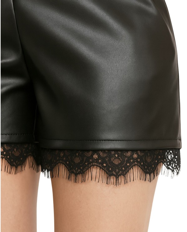 SHORT POLIPIEL NEGRO PUNTILLA