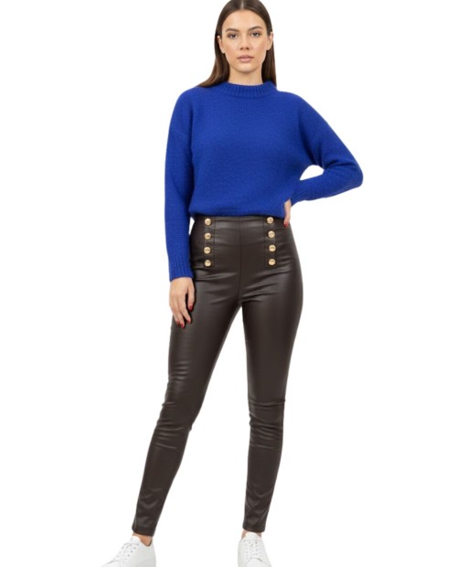 LEGGIN POLIPIEL MARRON BOTONES