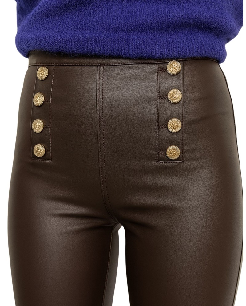LEGGIN POLIPIEL MARRON BOTONES