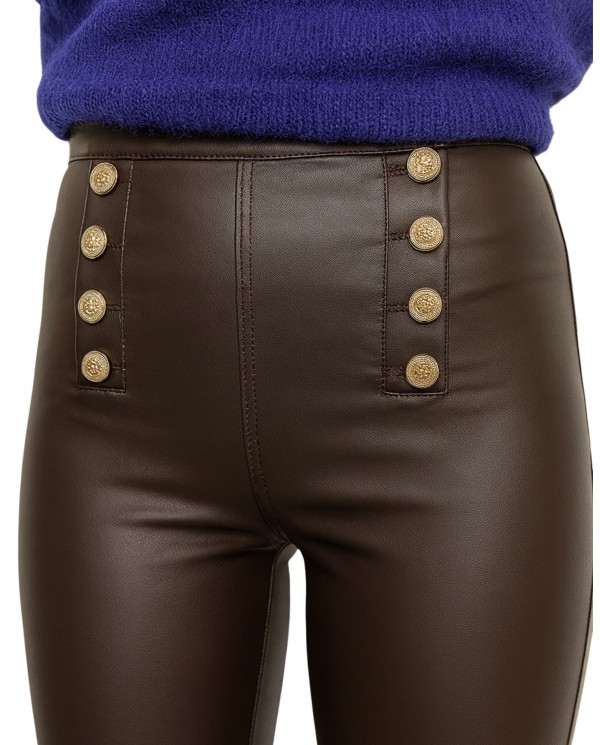 LEGGIN POLIPIEL MARRON BOTONES