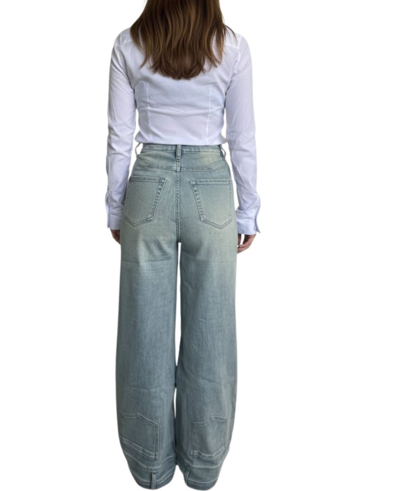 VAQUERO WIDE LEG DOBLE AZUL