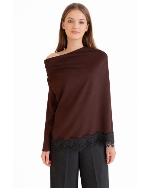 JERSEY MARRON CON BAJO EN...